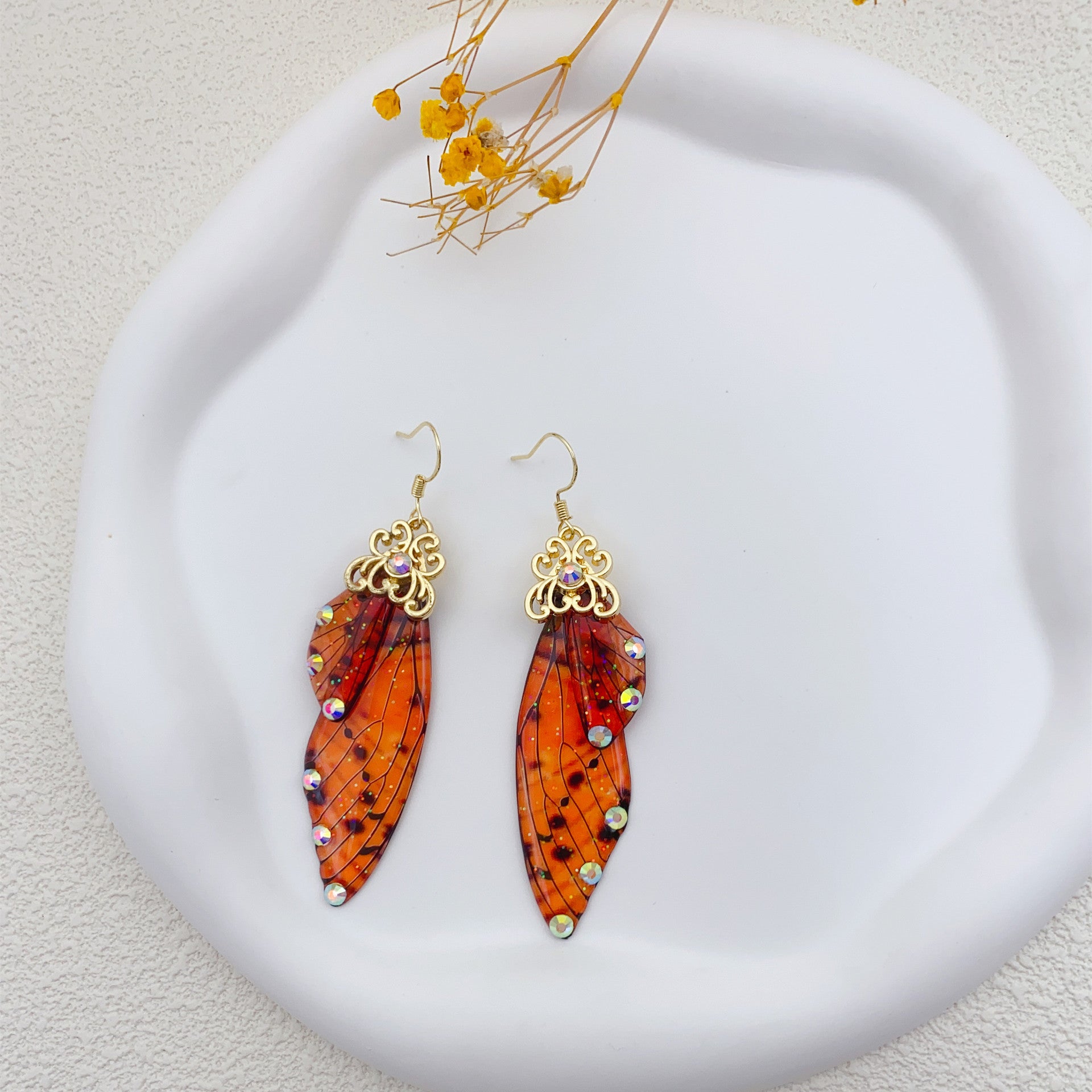 Monarch Butterfly Wing Earrings