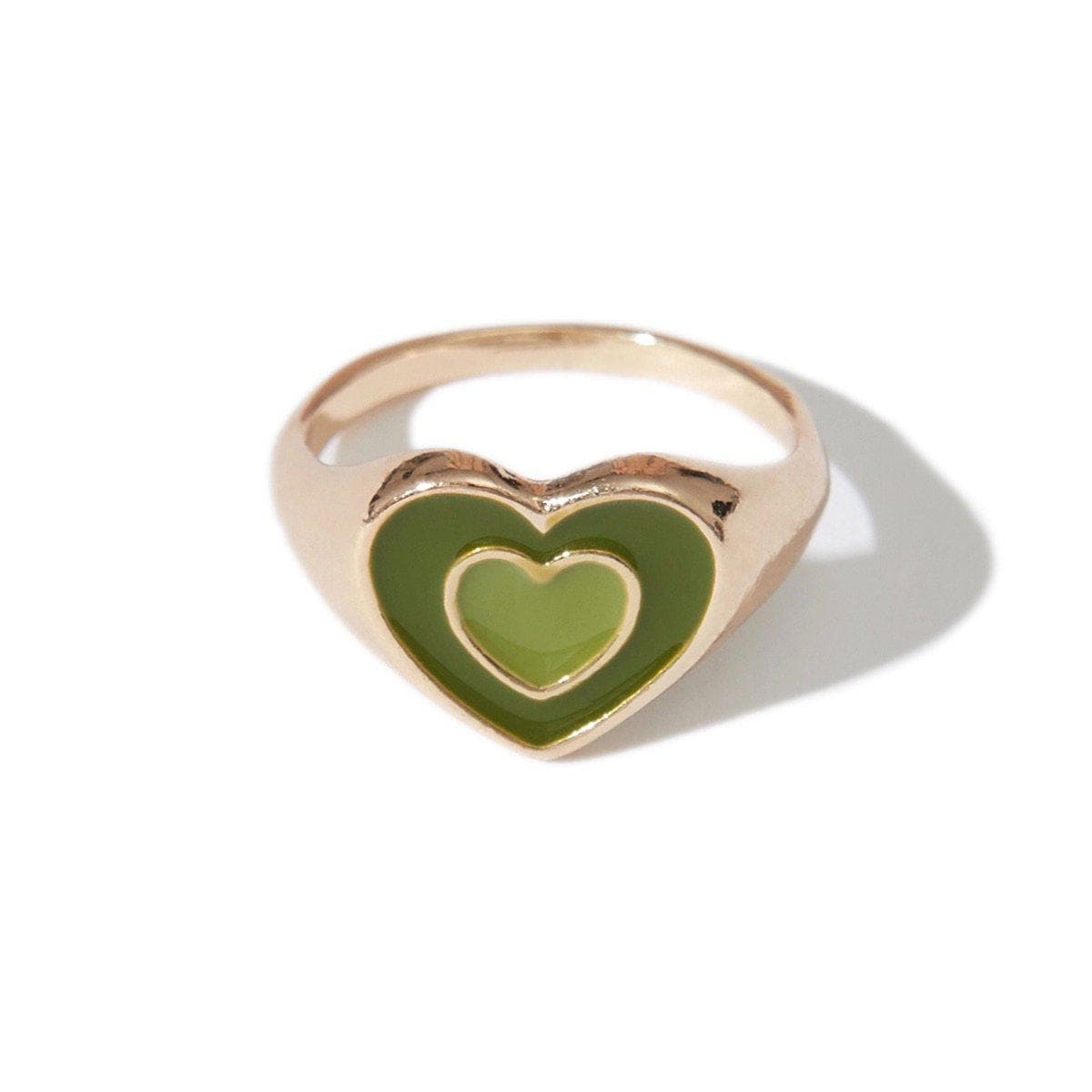 Heart Wave Ring in Matcha