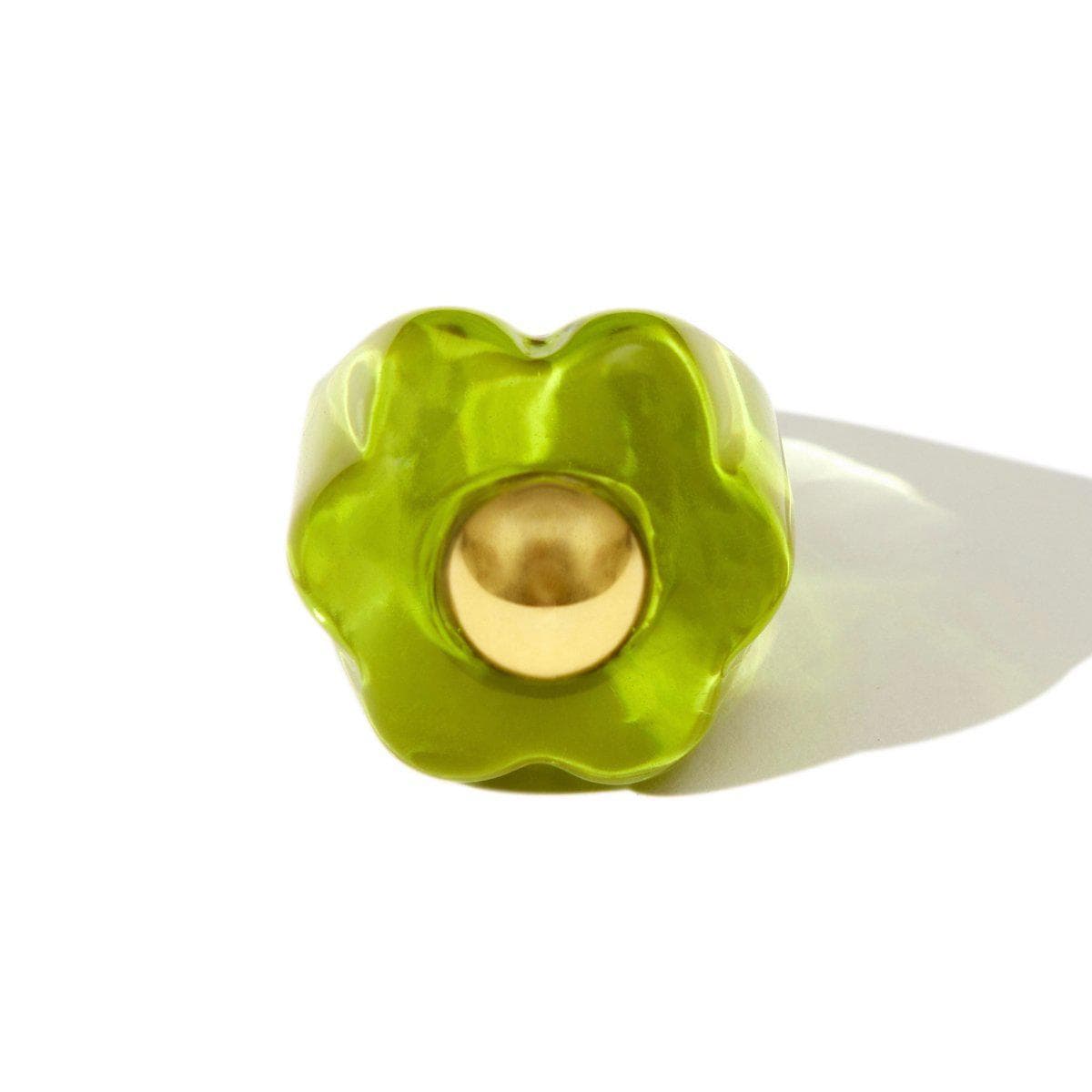 Jelly Flower Ring in Green Apple