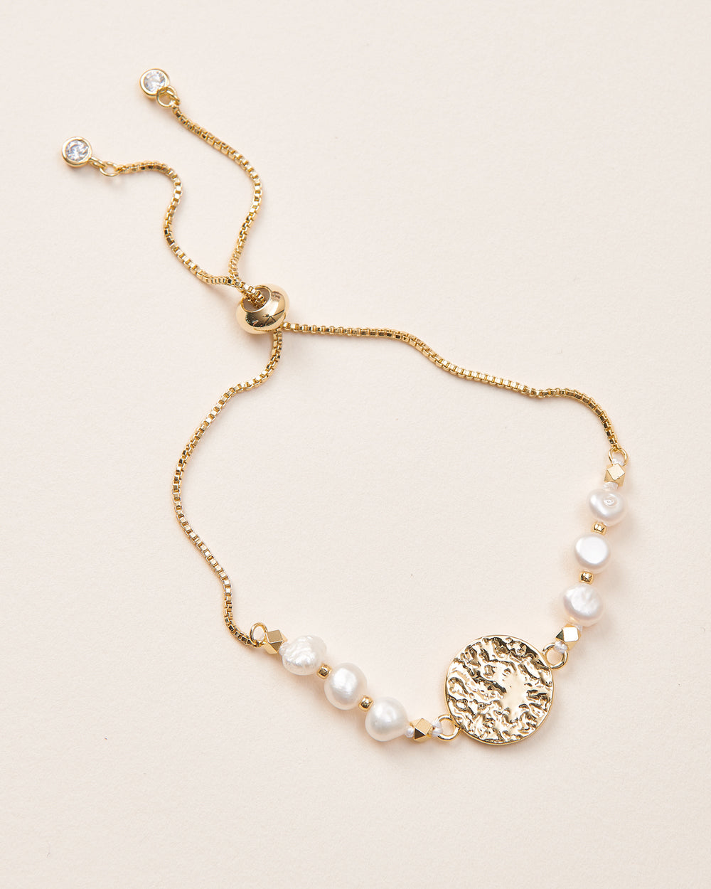 Parker Pearl & Coin Adjustable Bracelet