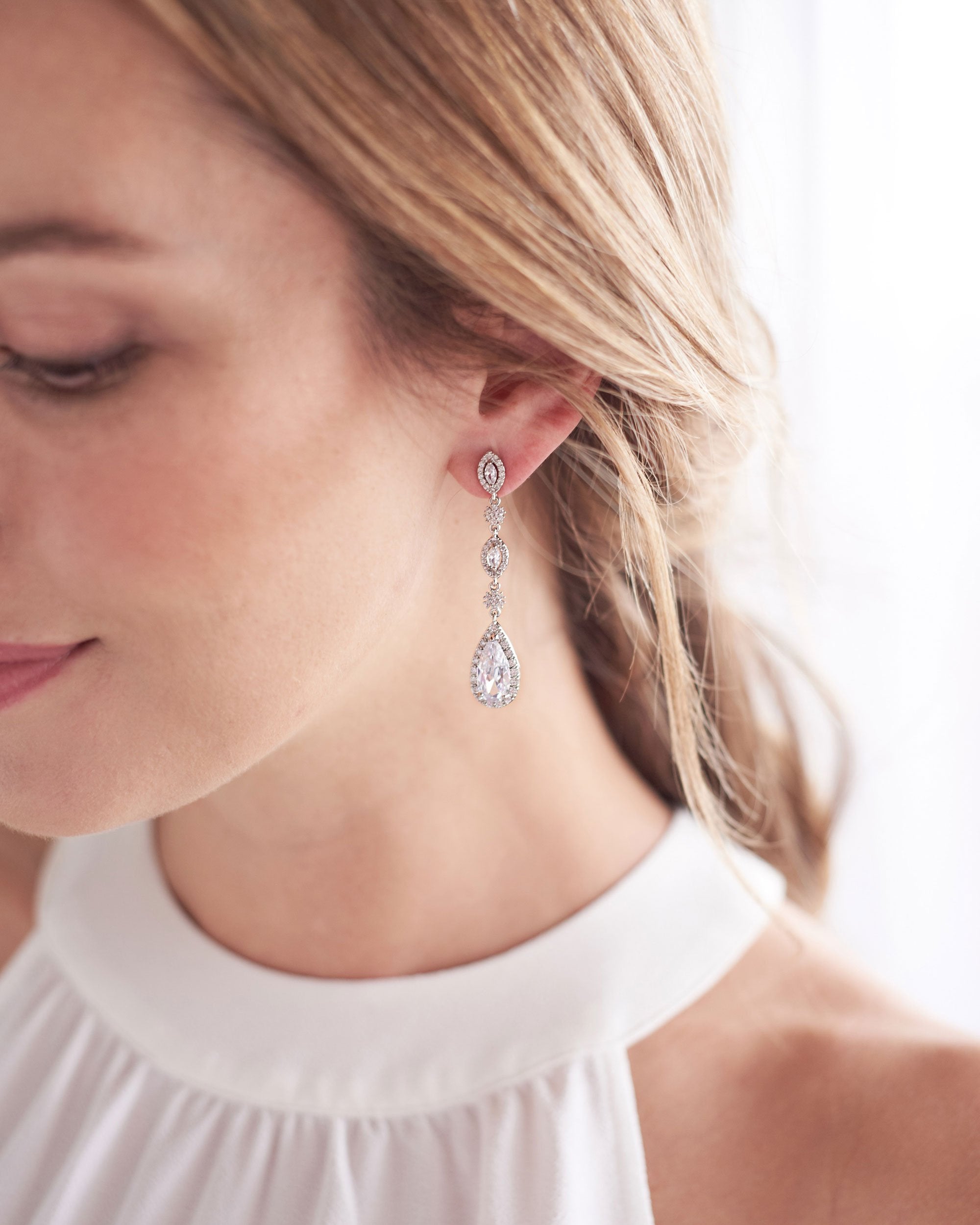 Amelia CZ Dangle Earrings