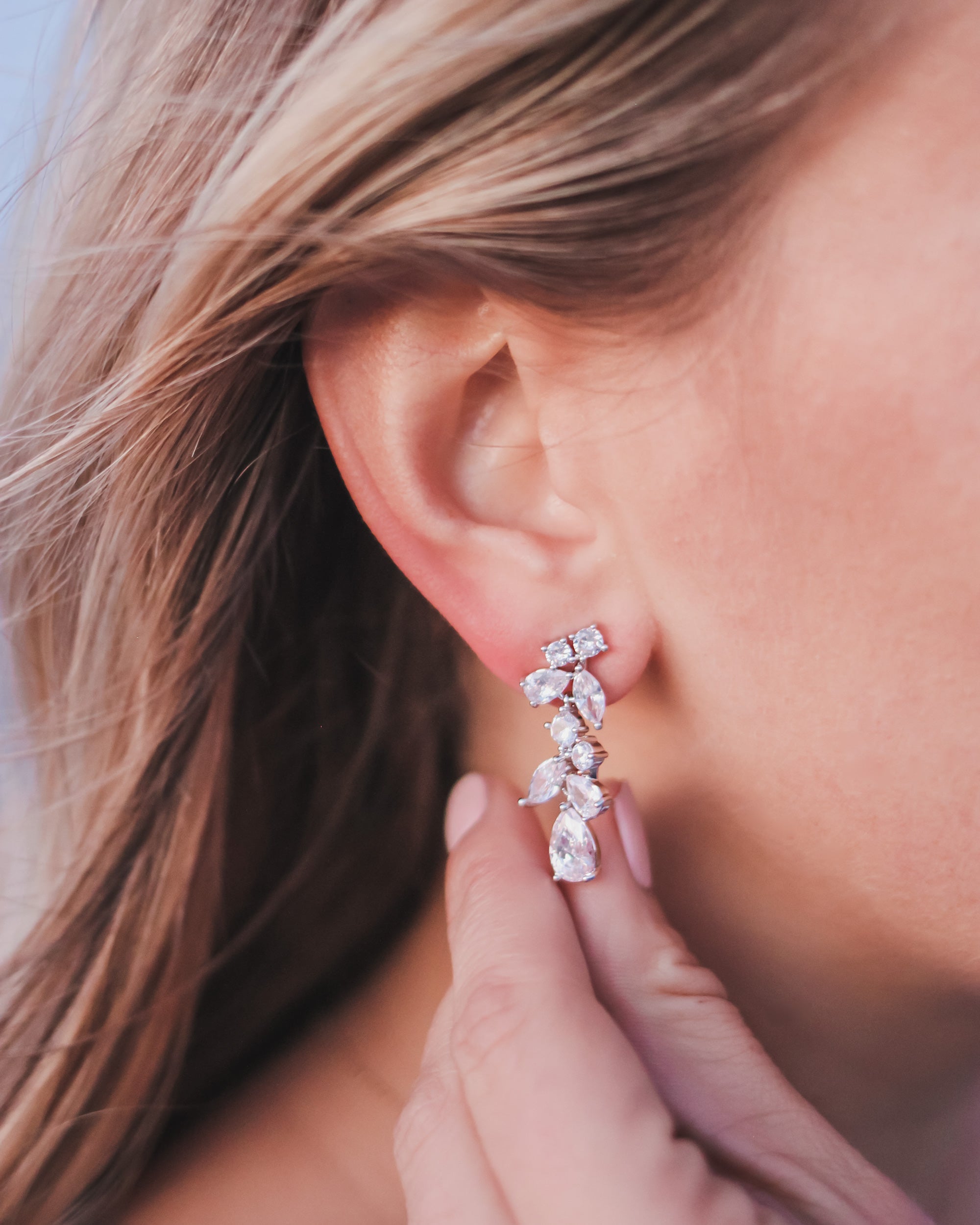 Petite Scattered Vine CZ Earrings