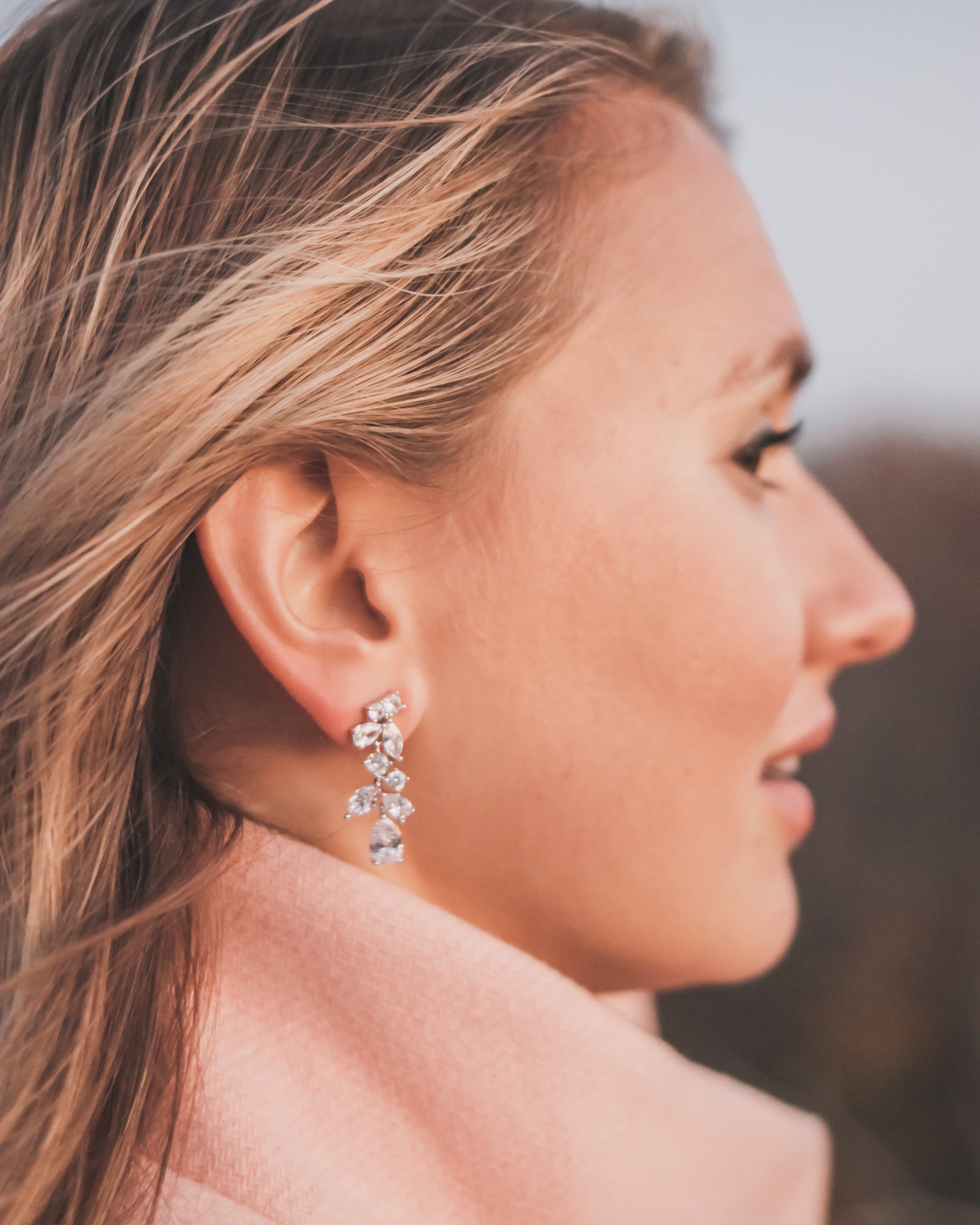 Petite Scattered Vine CZ Earrings