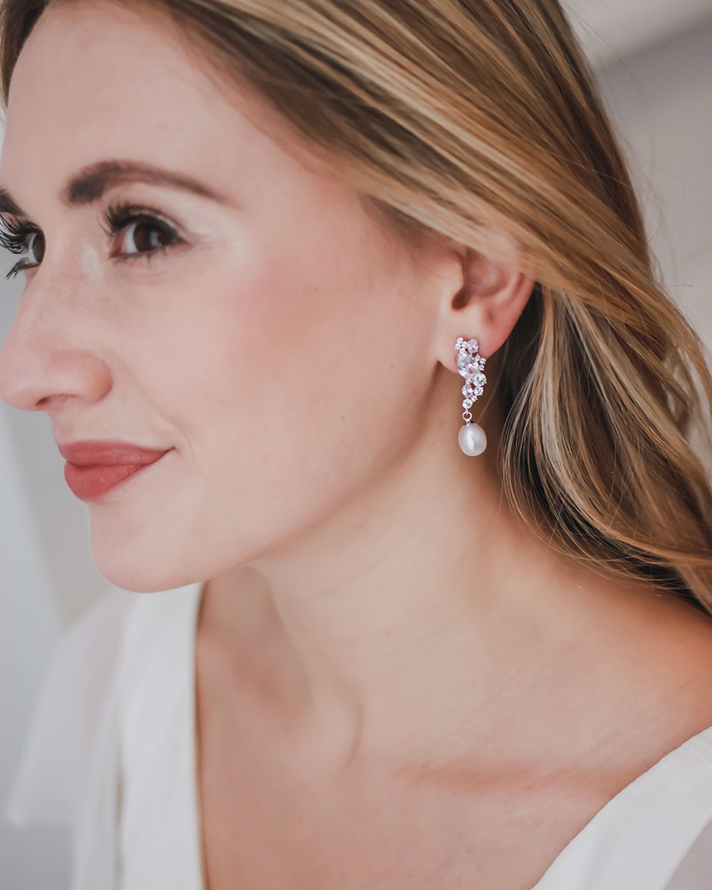 Tate Pearl & CZ Earrings