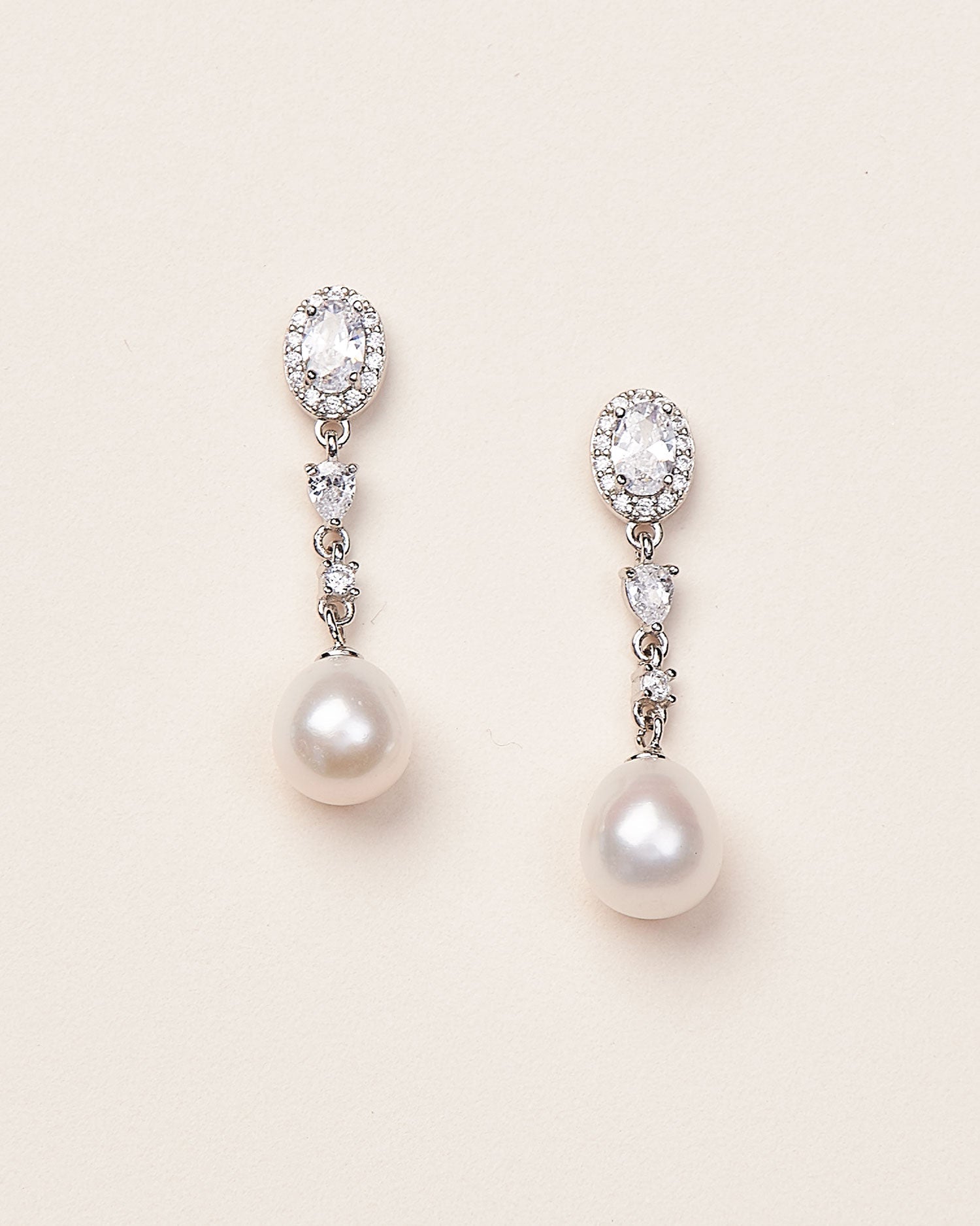 Adele Pearl & CZ Earrings