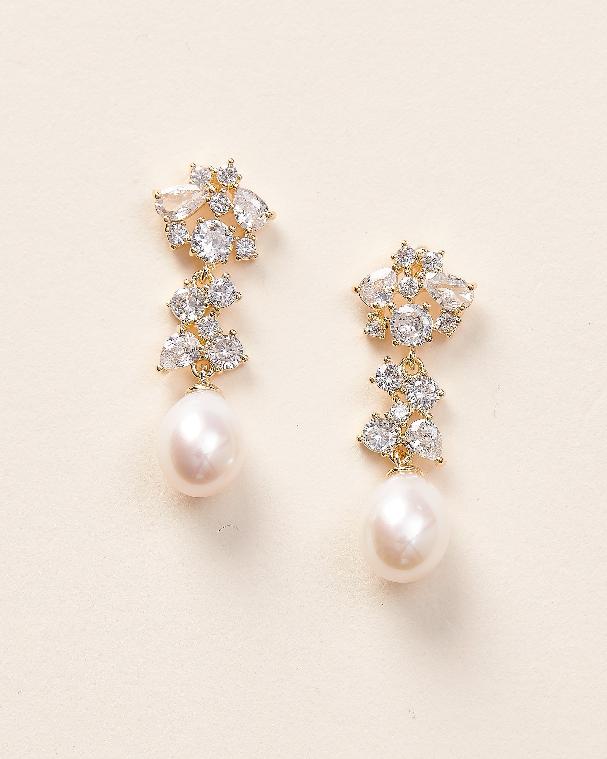 Silvia Pearl & CZ Earrings