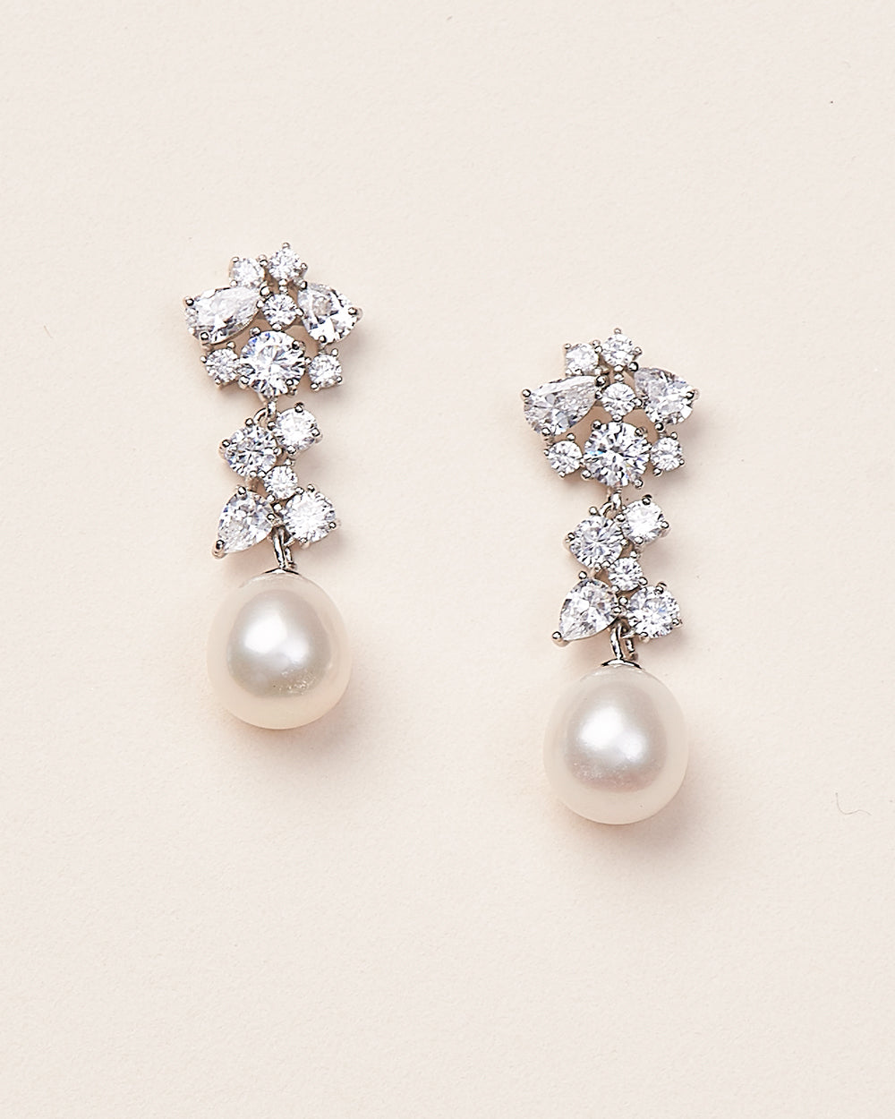 Silvia Pearl & CZ Earrings