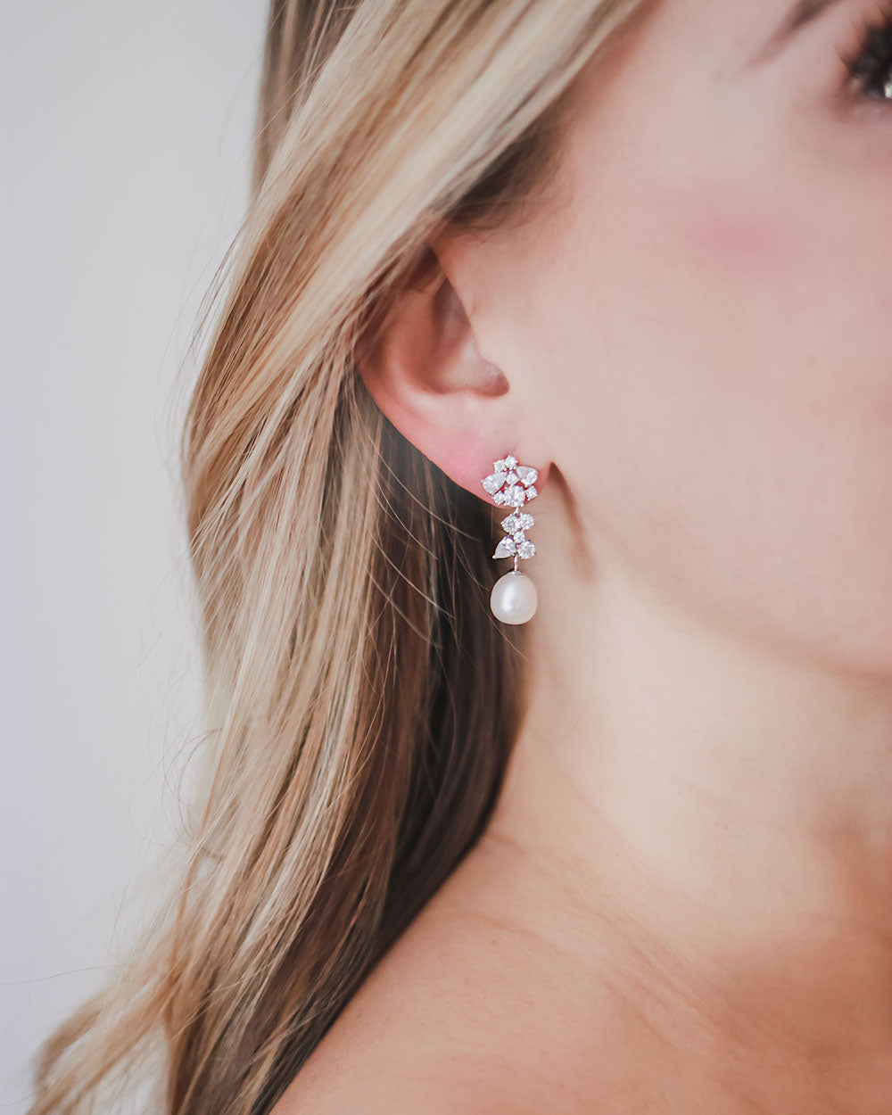 Silvia Pearl & CZ Earrings