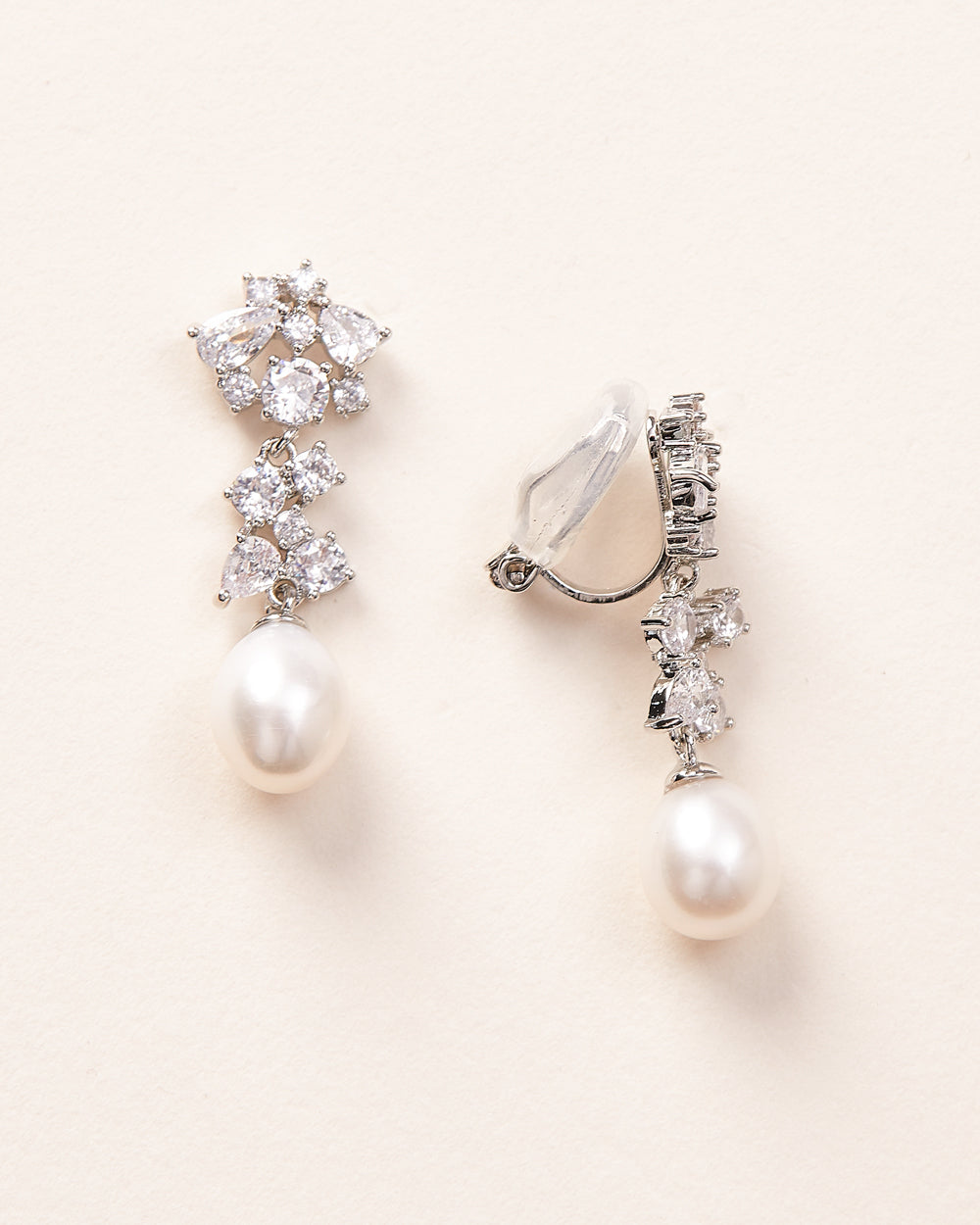 Silvia Pearl & CZ Earrings