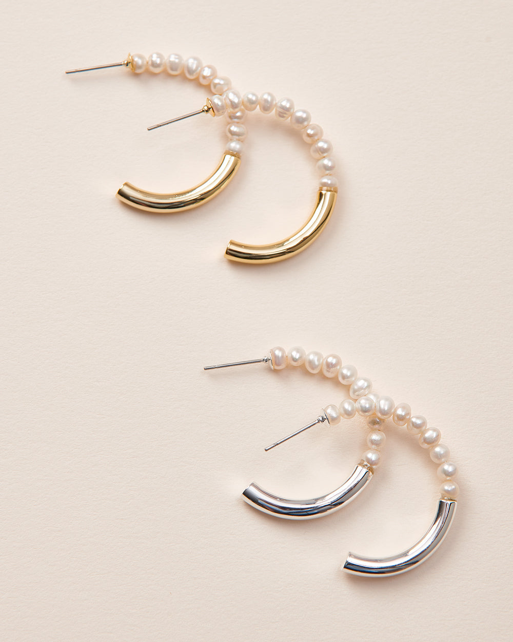 Faye Pearl Hoop Earrings