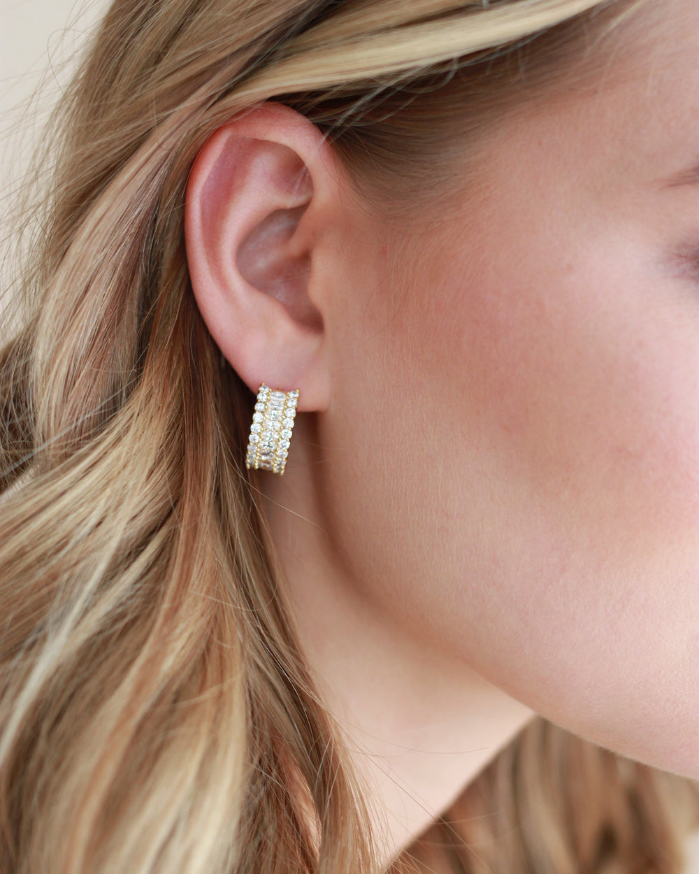 Sabine CZ Hoop Earrings