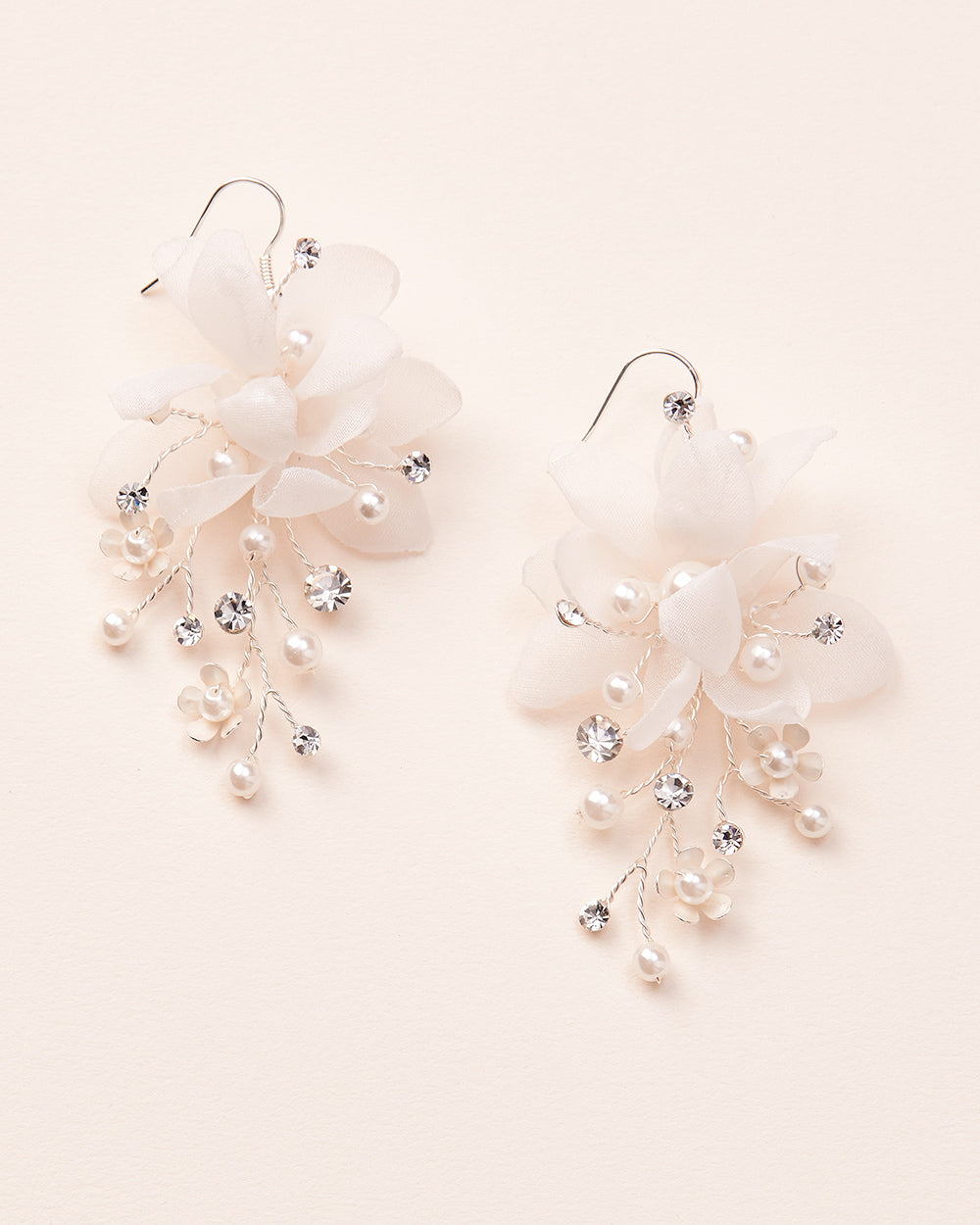 Tulle Flower Dangle Earrings