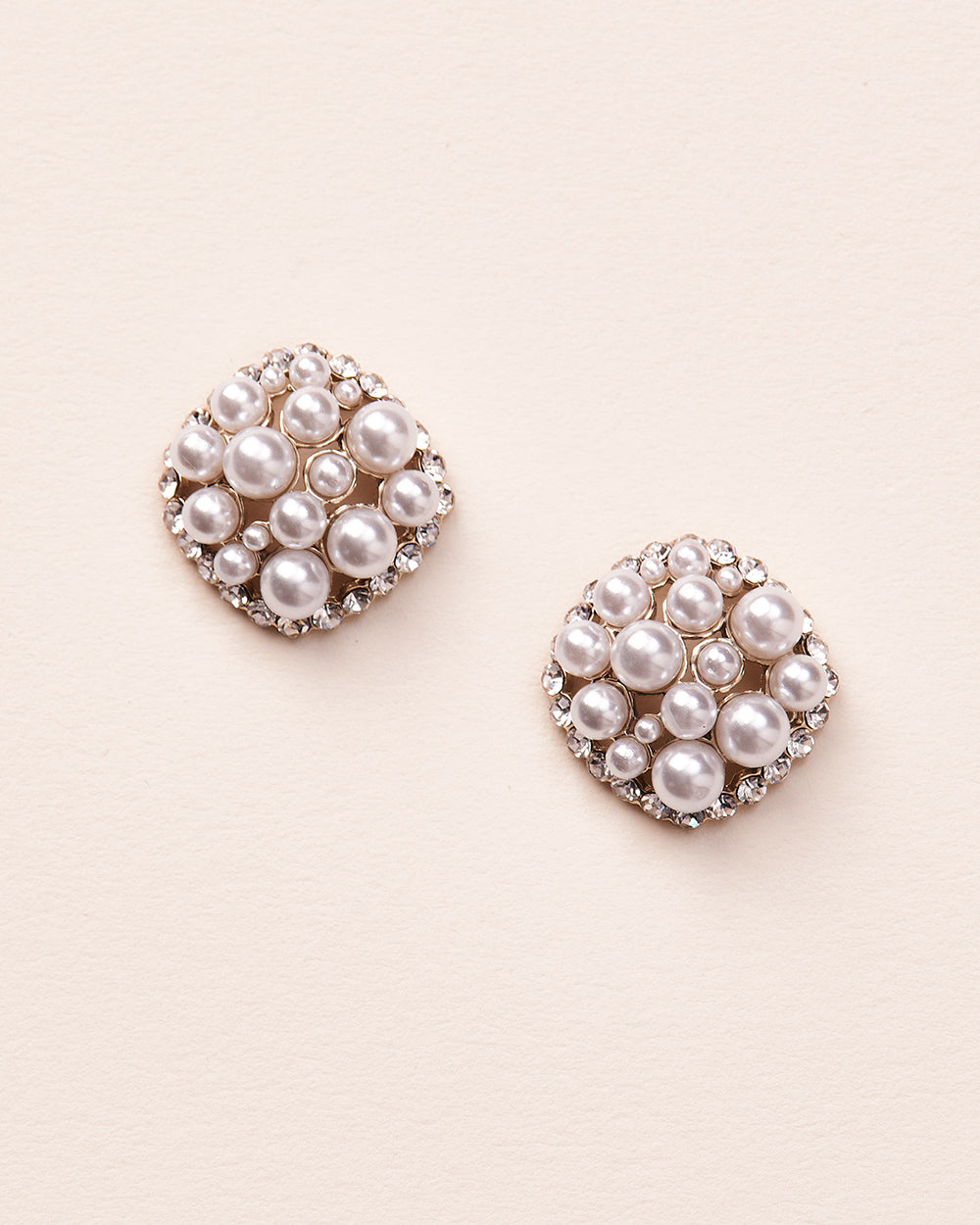 Pearl Cluster Stud Earrings