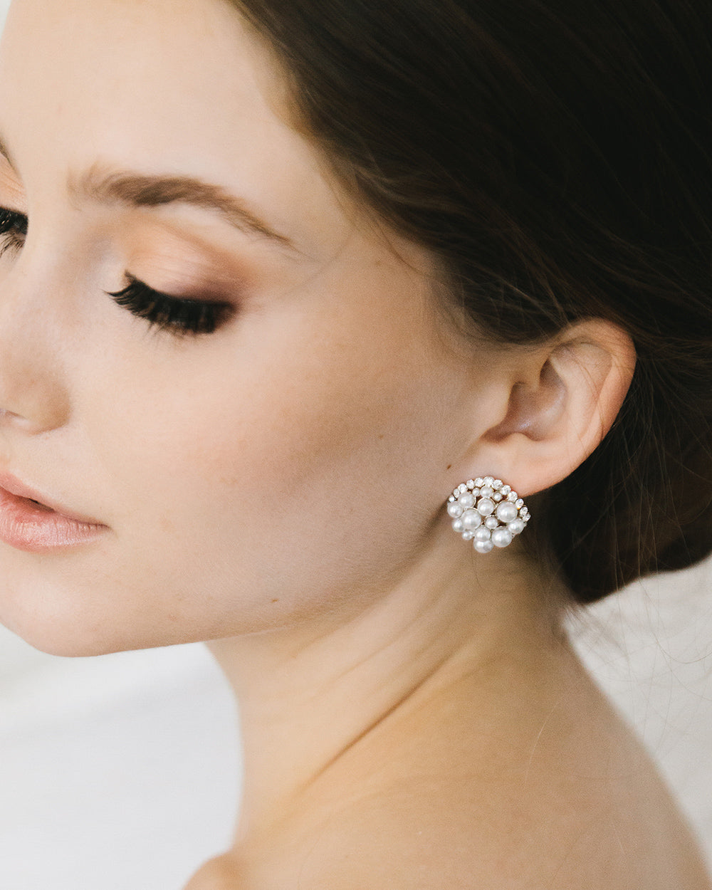 Pearl Cluster Stud Earrings