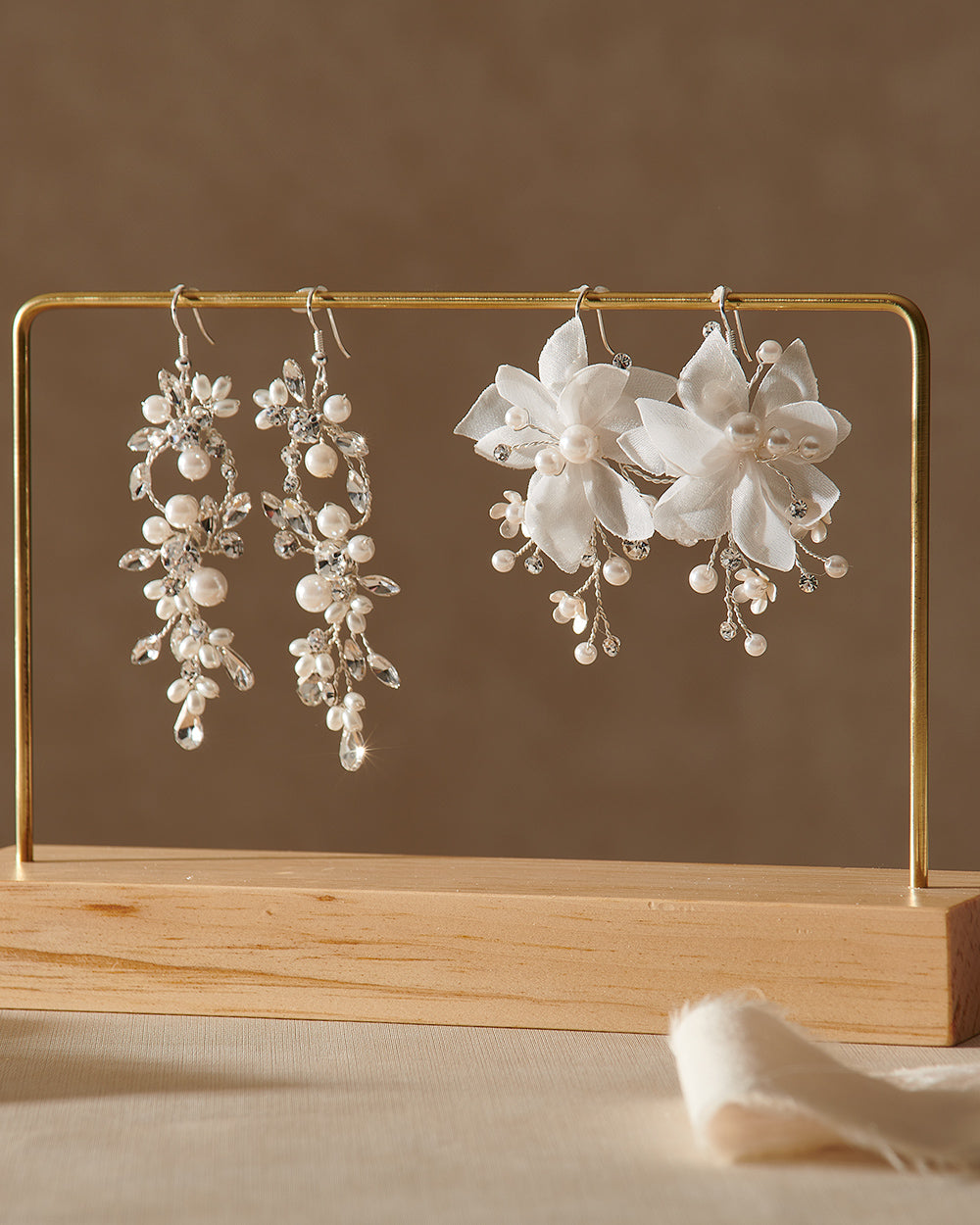 Tulle Flower Dangle Earrings