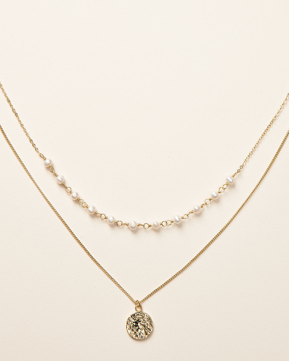 Parker Layered Pearl & Coin Necklace