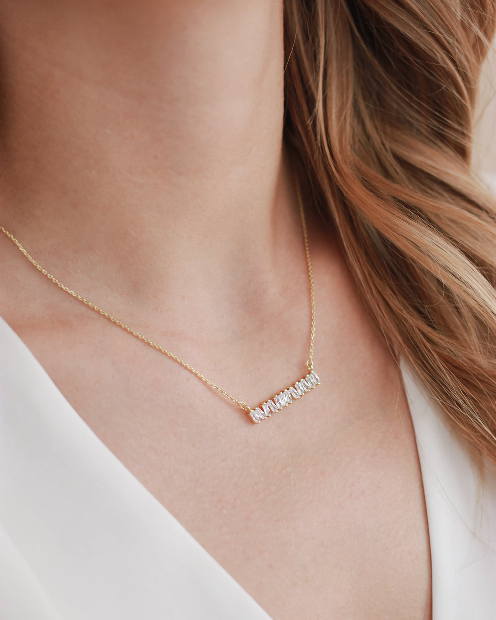 Amira Baguette Bar Necklace