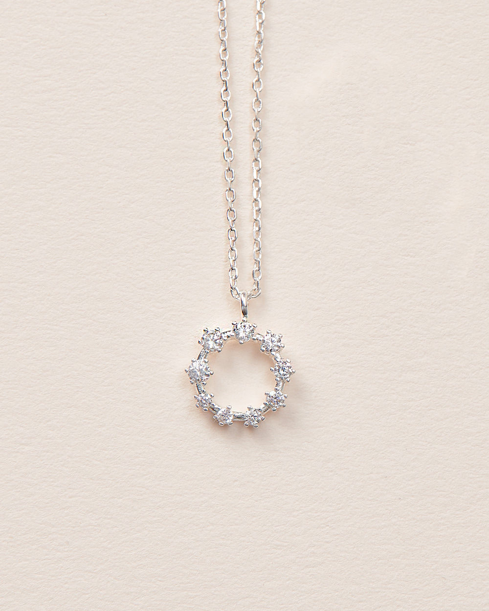 Saylor CZ Circle Pendant Necklace