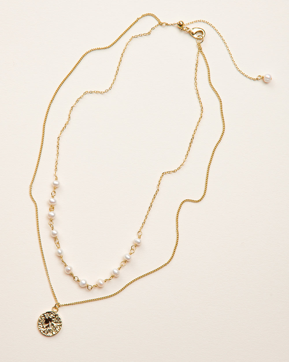 Parker Layered Pearl & Coin Necklace