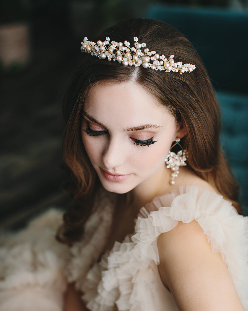 Champagne & Gold Pearl Tiara