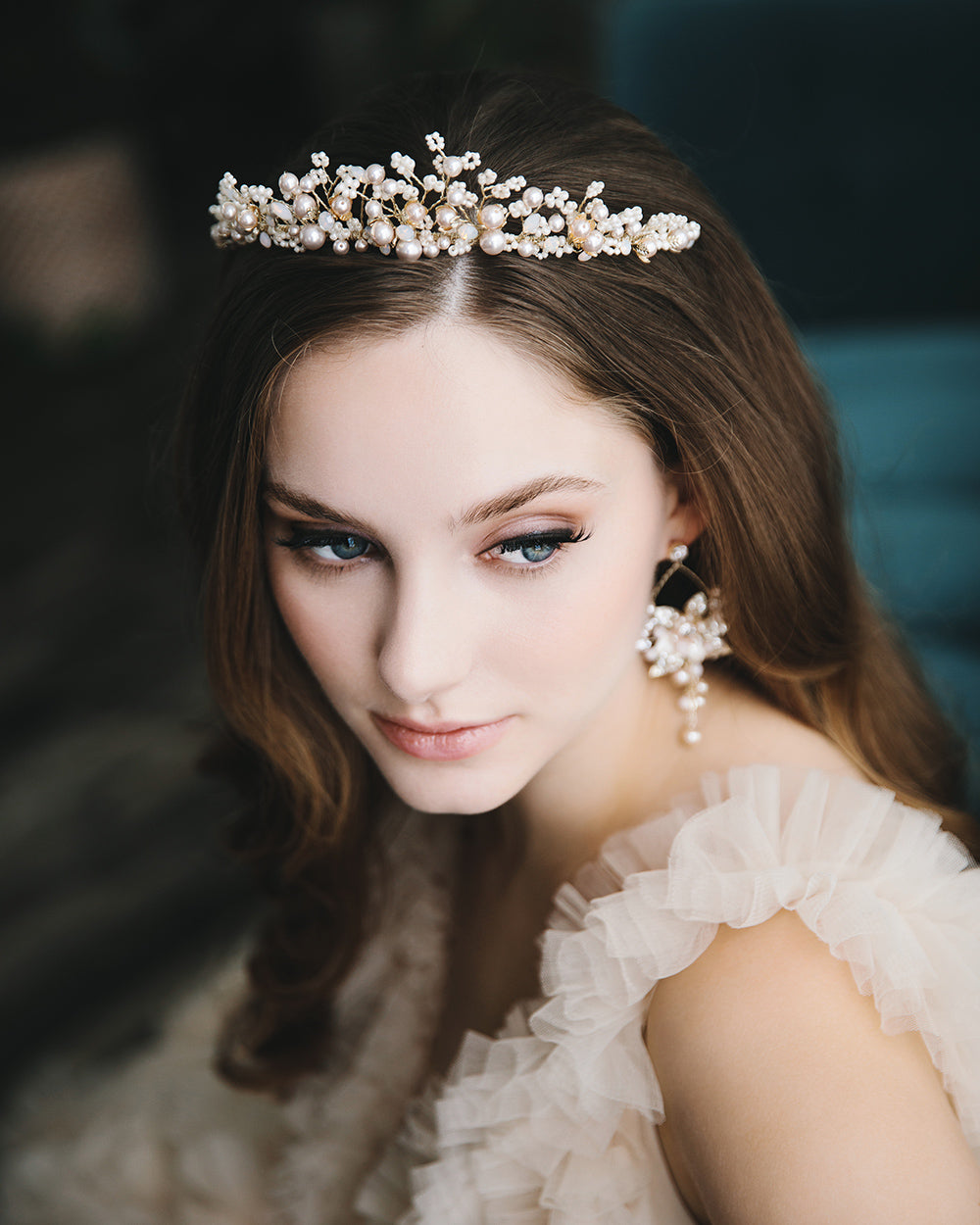 Champagne & Gold Pearl Tiara