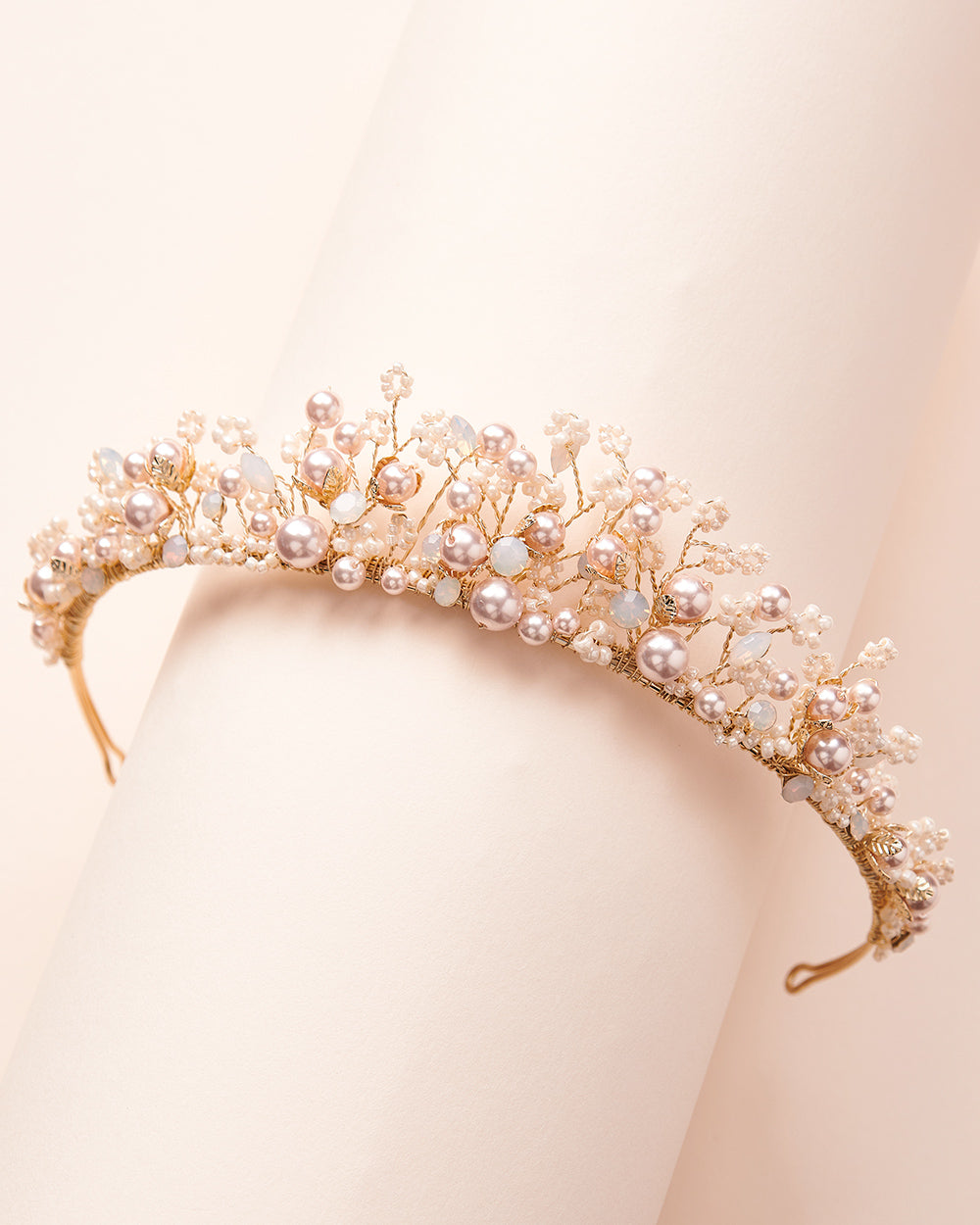 Champagne & Gold Pearl Tiara