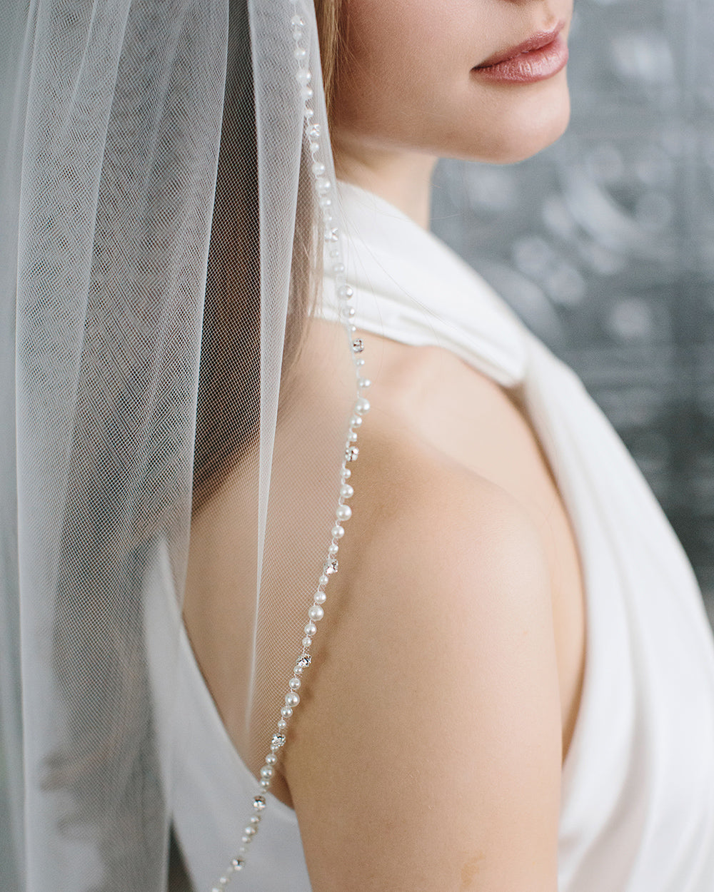 Pearl & Rhinestone Veil