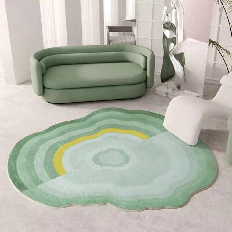 Green Annual Rings Rug